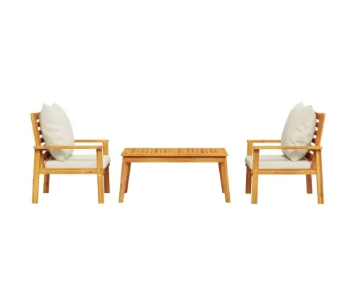 3-Osaline Aiamööbli Komplekt Patjadega, Akaatsiapuit Vidaxl