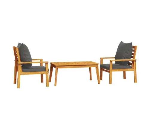 3-Osaline Aiamööbli Komplekt Patjadega, Akaatsiapuit Vidaxl