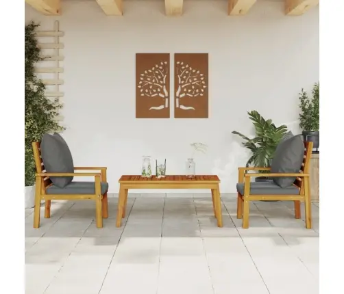 3-Osaline Aiamööbli Komplekt Patjadega, Akaatsiapuit Vidaxl