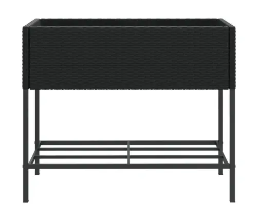 Dārza Puķu Kastes Ar Plauktu, 2 Gab., Melna Pe Rotangpalma Vidaxl