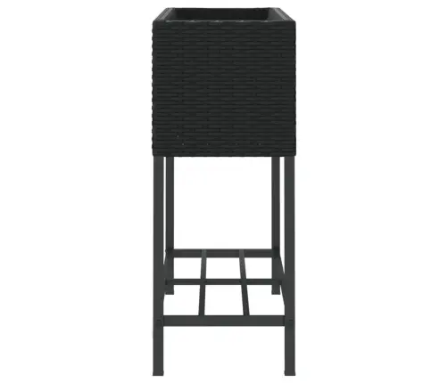 Dārza Puķu Kastes Ar Plauktu, 2 Gab., Melna Pe Rotangpalma Vidaxl