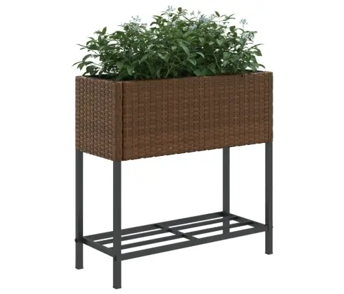 Dārza Puķu Kastes Ar Plauktu, 2 Gab., Brūna Pe Rotangpalma Vidaxl