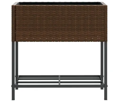 Dārza Puķu Kastes Ar Plauktu, 2 Gab., Brūna Pe Rotangpalma Vidaxl