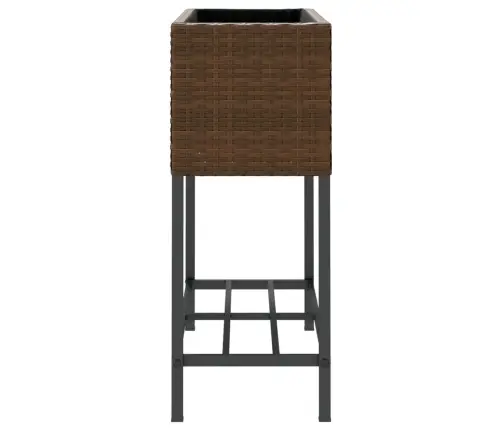 Dārza Puķu Kastes Ar Plauktu, 2 Gab., Brūna Pe Rotangpalma Vidaxl