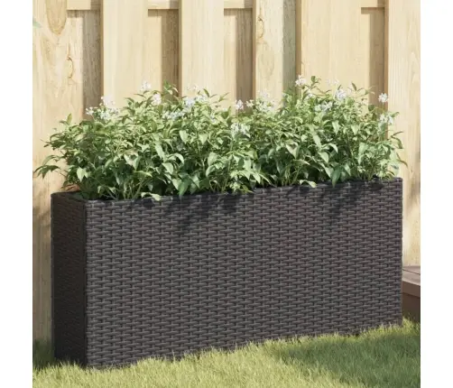 Dārza Puķu Kastes, 2 Podi, 2 Gab., 90X20X40 Cm, Melns Pe Vidaxl