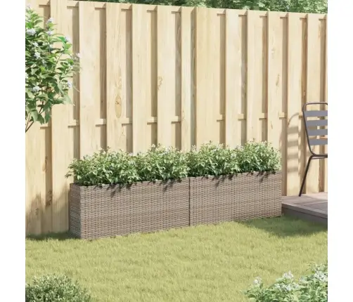 Dārza Puķu Kastes, 2 Podi, 2 Gab., 90X20X40 Cm, Pelēks Pe Vidaxl