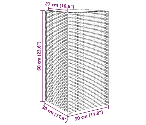 Aia Taimekastid 2 Tk, Hall, 30 X 30 X 60 cm Polürotang