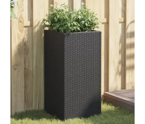 Dārza Puķu Kastes, 2 Gab., Melnas, 40X40X80 Cm, Pe Rotangpalma Vidaxl