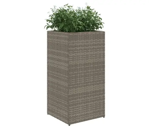 Dārza Puķu Kastes, 2 Gab., Pelēkas, 40X40X80 Cm, Pe Rotangpalma Vidaxl