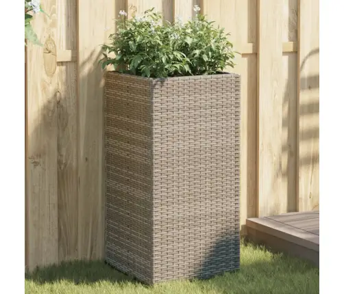 Dārza Puķu Kastes, 2 Gab., Pelēkas, 40X40X80 Cm, Pe Rotangpalma Vidaxl