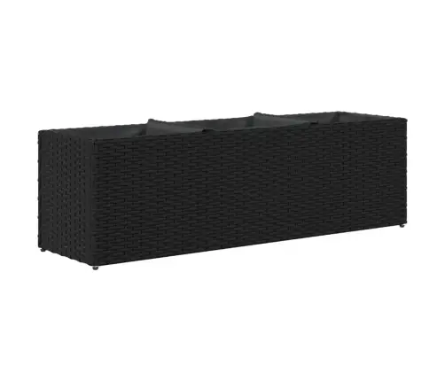Dārza Puķu Kastes, 3 Podi, 2 Gab., 105X30X32 Cm, Melns Pe Vidaxl