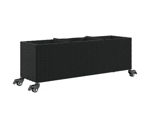 Dārza Puķu Kastes Ar Riteņiem, 2 Gab., 107X32X38 Cm, Melns Pe Vidaxl