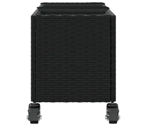 Dārza Puķu Kastes Ar Riteņiem, 2 Gab., 107X32X38 Cm, Melns Pe Vidaxl