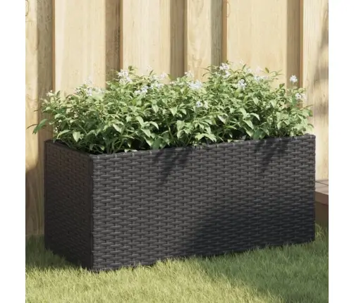 Taimekastid 2 Potiga, 2 Tk, Must, 72X30X32 cm Polürotang