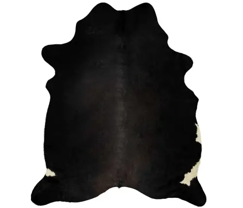 Paklājs, Dabīga Govs Āda, Melns, 180X220 Cm Vidaxl