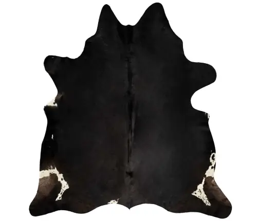 Paklājs, Dabīga Govs Āda, Melns, 180X220 Cm Vidaxl