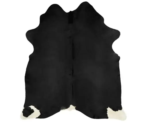 Paklājs, Dabīga Govs Āda, Melns, 180X220 Cm Vidaxl