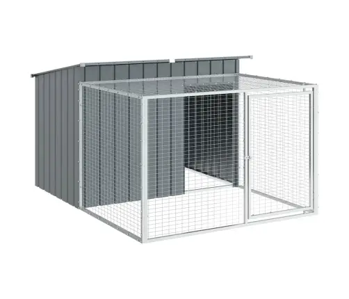 Suņu Būda, 153X194X110 Cm, Cinkots Tērauds, Pelēka Vidaxl