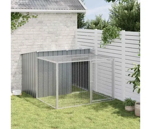 Suņu Būda, 153X194X110 Cm, Cinkots Tērauds, Pelēka Vidaxl