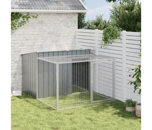 Suņu Būda, 153X194X110 Cm, Cinkots Tērauds, Pelēka Vidaxl