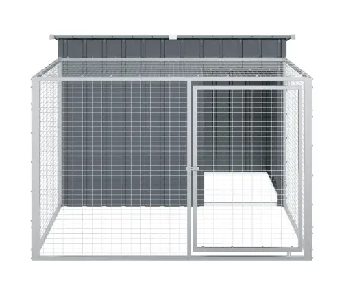 Suņu Būda, 153X194X110 Cm, Cinkots Tērauds, Pelēka Vidaxl