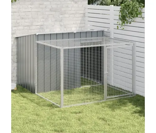 Suņu Būda, 153X194X110 Cm, Cinkots Tērauds, Pelēka Vidaxl