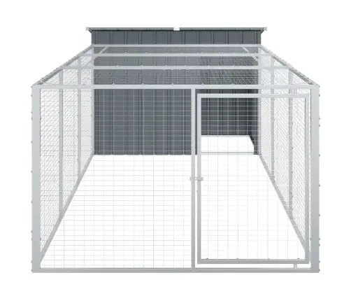 Suņu Būda, 153X396X110 Cm, Cinkots Tērauds, Pelēka Vidaxl