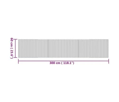 Paklājs, Taisnstūra Forma, Dabīga Krāsa, 60X300 Cm, Bambuss Vidaxl