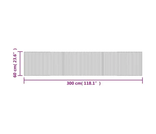 Kilimas, Šviesus Natūralus, 60X300cm Bambukas, Stačiakampis
