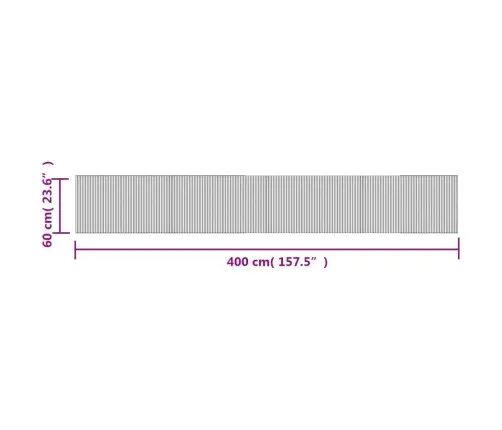 Paklājs, Taisnstūra Forma, Melns, 60X400 Cm, Bambuss Vidaxl