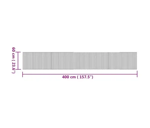 Paklājs, Taisnstūra Forma, Dabīga Krāsa, 60X400 Cm, Bambuss Vidaxl