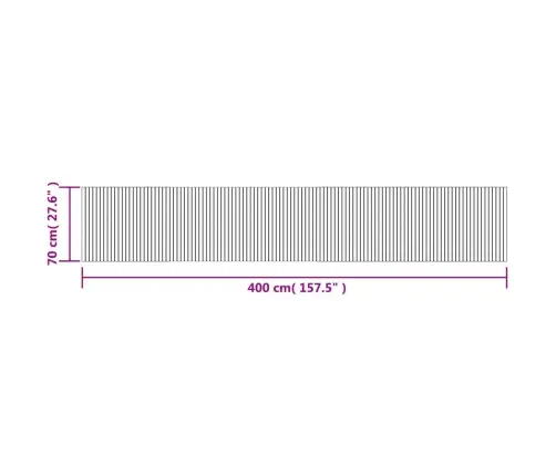 Paklājs, Taisnstūra Forma, Melns, 70X400 Cm, Bambuss Vidaxl