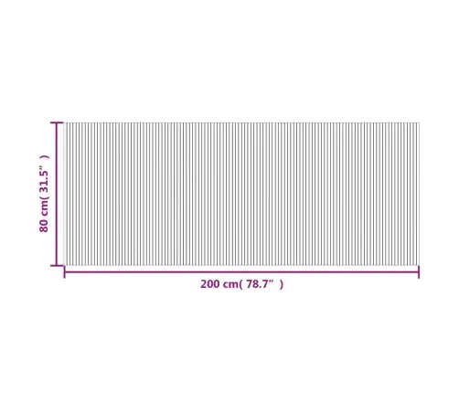 Paklājs, Taisnstūra Forma, Dabīga Krāsa, 80X200 Cm, Bambuss Vidaxl