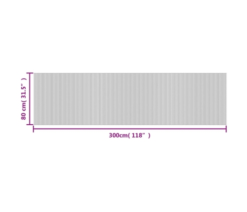 Paklājs, Taisnstūra Forma, Melns, 80X300 Cm, Bambuss Vidaxl