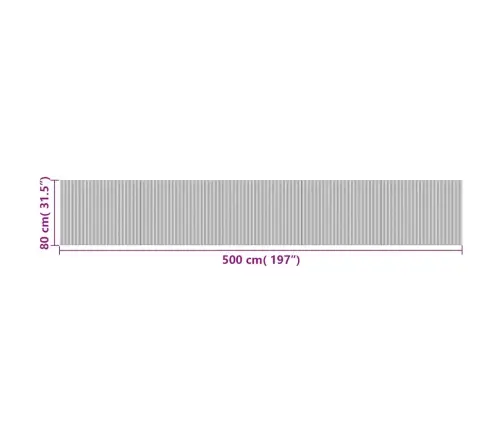 Kilimas, Tamsiai Rudas, 80X500cm Bambukas, Stačiakampis