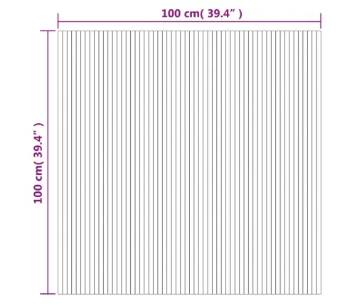Paklājs, Taisnstūra Forma, Pelēks, 100X100 Cm, Bambuss Vidaxl