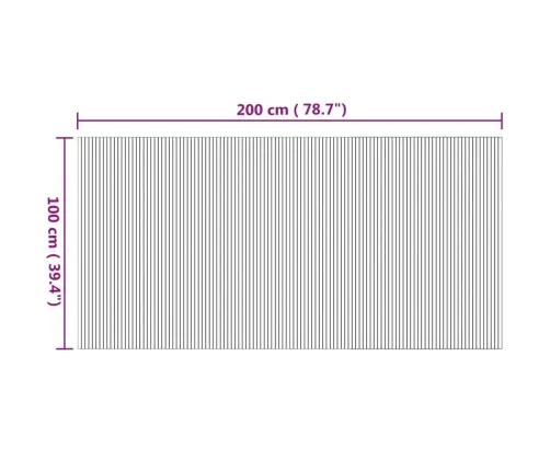 Paklājs, Taisnstūra Forma, Dabīga Krāsa, 100X200 Cm, Bambuss Vidaxl