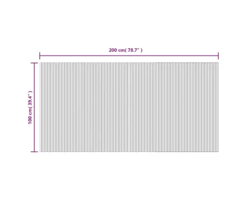 Paklājs, Taisnstūra Forma, Brūns, 100X200 Cm, Bambuss Vidaxl