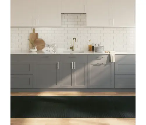 Paklājs, Taisnstūra Forma, Pelēks, 100X500 Cm, Bambuss Vidaxl