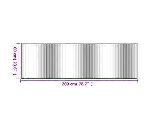 Paklājs, Taisnstūra Forma, Brūns, 60X200 Cm, Bambuss Vidaxl