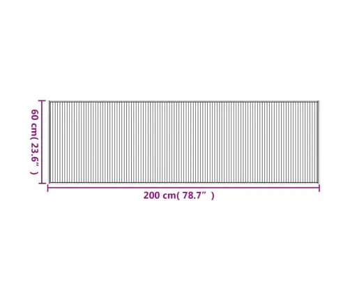 Paklājs, Taisnstūra Forma, Dabīga Krāsa, 60X200 Cm, Bambuss Vidaxl