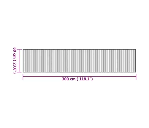 Paklājs, Taisnstūra Forma, Dabīga Krāsa, 60X300 Cm, Bambuss Vidaxl