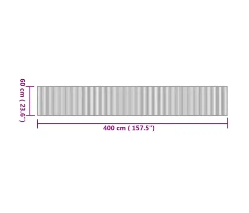 Paklājs, Taisnstūra Forma, Dabīga Krāsa, 60X400 Cm, Bambuss Vidaxl