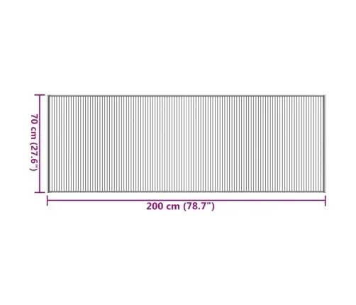 Paklājs, Taisnstūra Forma, Dabīga Krāsa, 70X200 Cm, Bambuss Vidaxl