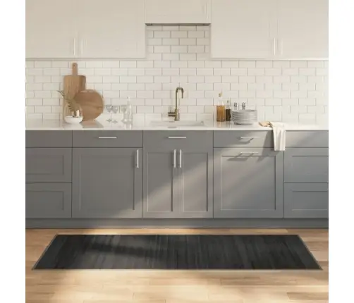 Paklājs, Taisnstūra Forma, Pelēks, 70X200 Cm, Bambuss Vidaxl Paklājs, Taisnstūra Forma, Pelēks, 70X200 Cm, Bambuss Vidaxl