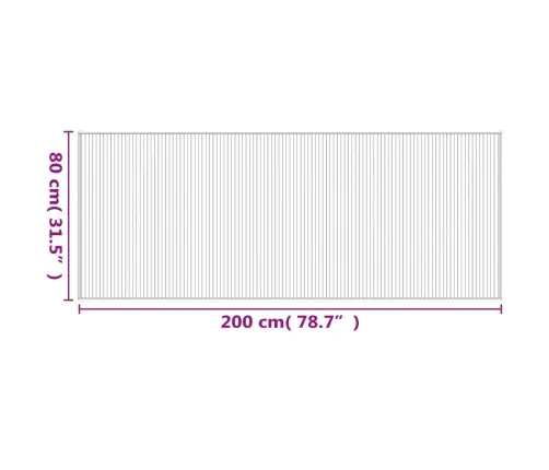 Paklājs, Taisnstūra Forma, Melns, 80X200 Cm, Bambuss Vidaxl Paklājs, Taisnstūra Forma, Melns, 80X200 Cm, Bambuss Vidaxl