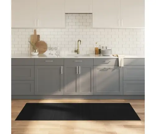 Paklājs, Taisnstūra Forma, Melns, 80X200 Cm, Bambuss Vidaxl Paklājs, Taisnstūra Forma, Melns, 80X200 Cm, Bambuss Vidaxl