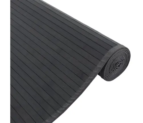 Kilimas, Juodos Spalvos, 80X300cm Bambukas, Stačiakampis Kilimas, Juodos Spalvos, 80X300cm Bambukas, Stačiakampis