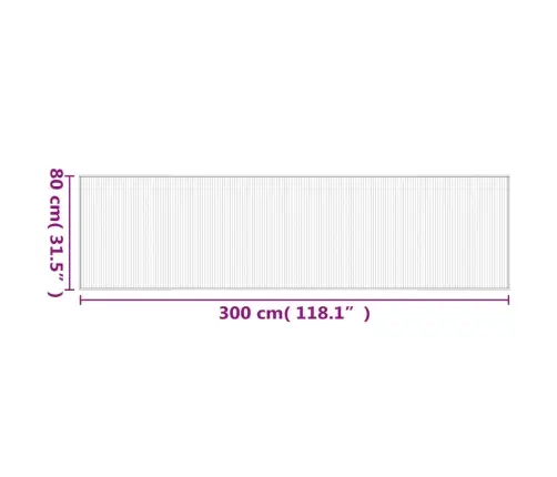 Kilimas, Juodos Spalvos, 80X300cm Bambukas, Stačiakampis Kilimas, Juodos Spalvos, 80X300cm Bambukas, Stačiakampis
