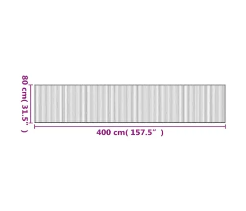 Paklājs, Taisnstūra Forma, Brūns, 80X400 Cm, Bambuss Vidaxl